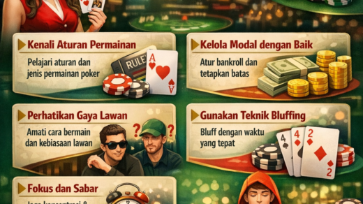 Pelajari tips main poker live casino online dengan strategi tepat, trik praktis, serta rekomendasi dan pembahasan lengkap agar bermain lebih cerdas.